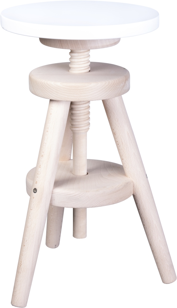 Höhenverstellbarer Hocker mit Sitzfläche in Snow White Bild 1