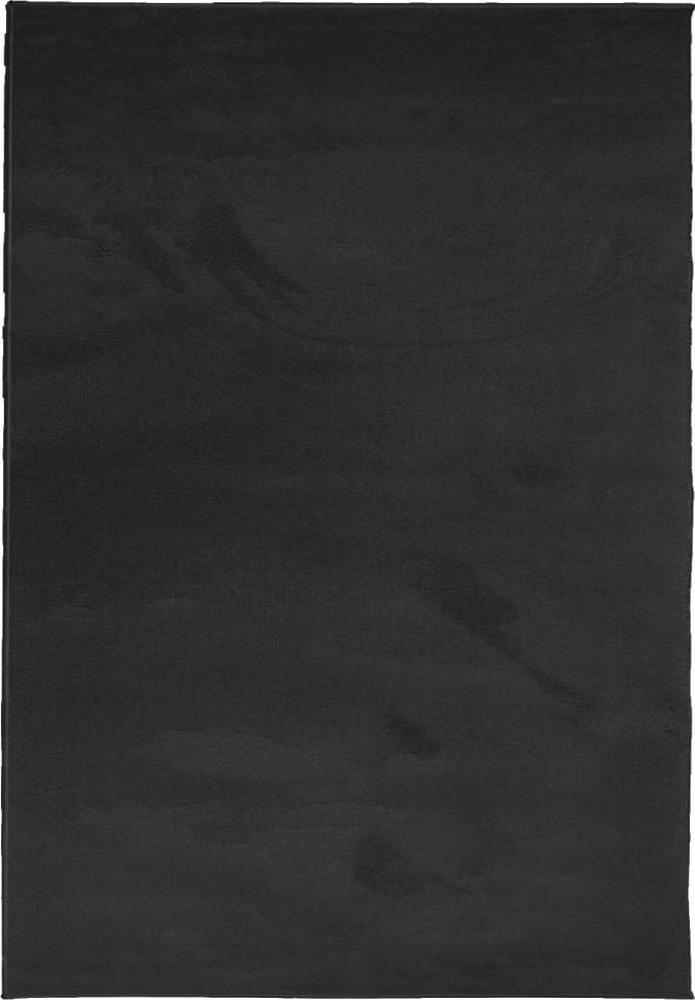 vidaXL Teppich OVIEDO Kurzflor Schwarz 140x200 cm 375557 Bild 1