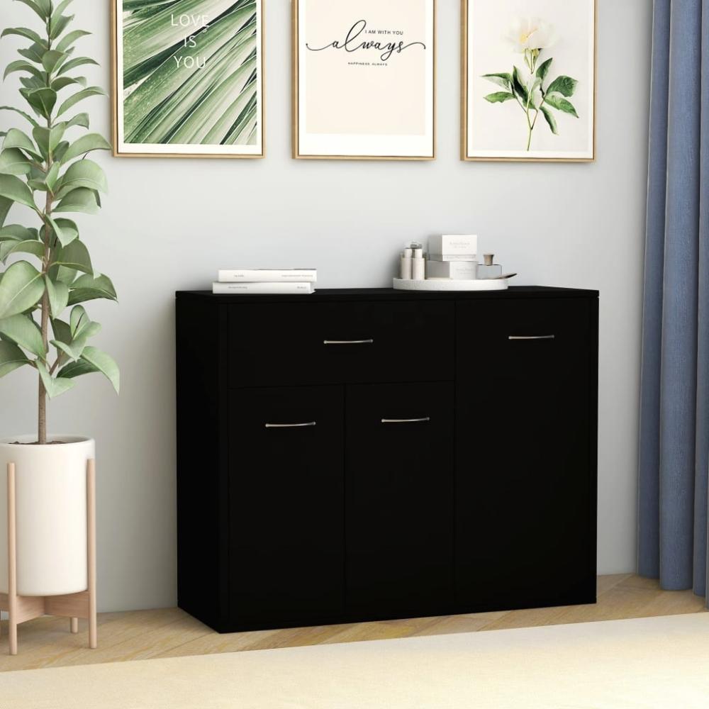 vidaXL Sideboard Schwarz 88x30x70 cm Holzwerkstoff 800676 Bild 1