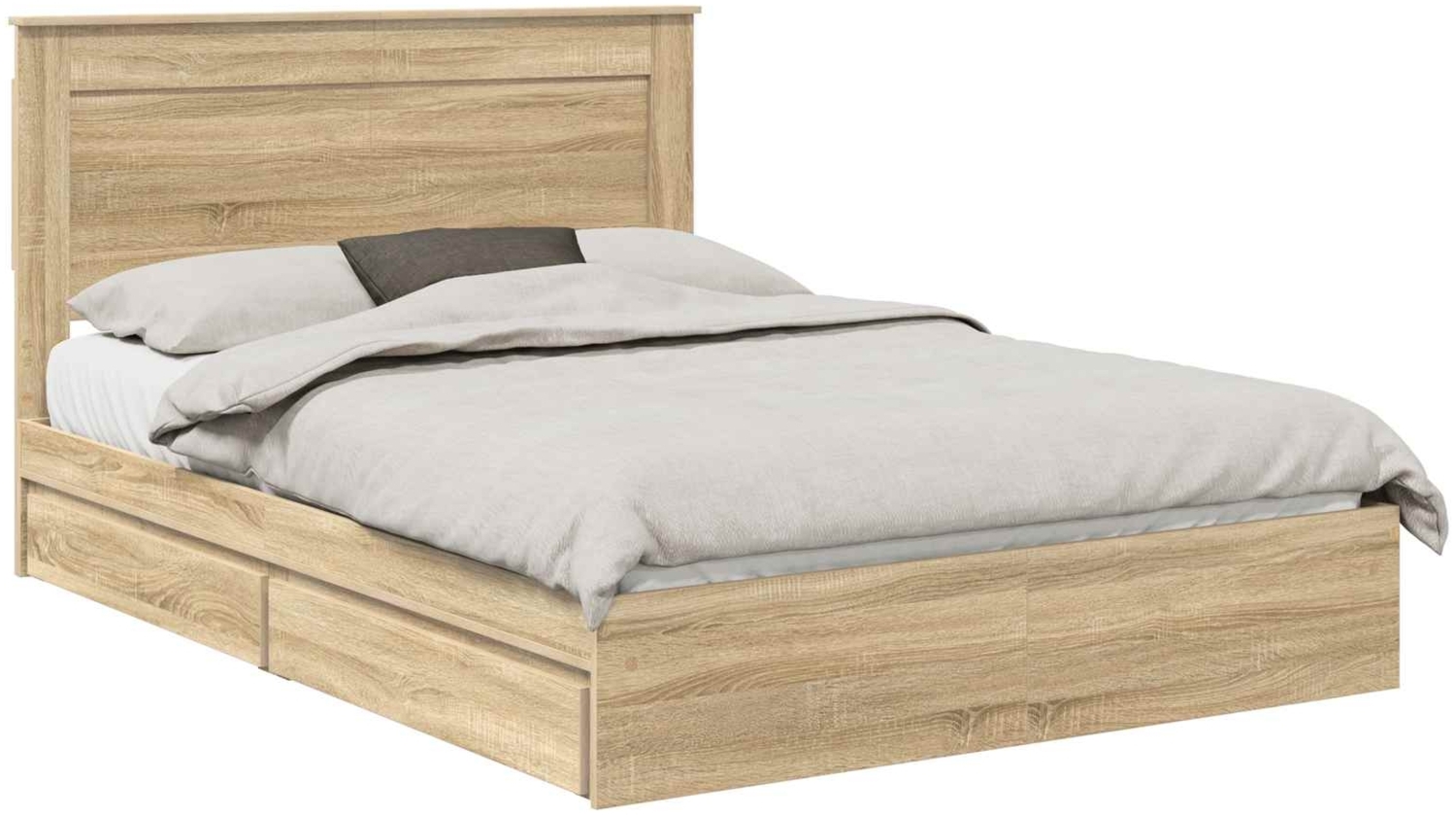 vidaXL Aufbewahrungsbett Sonoma-Eiche 150x200 cm Holzwerkstoff 3410235 Bild 1