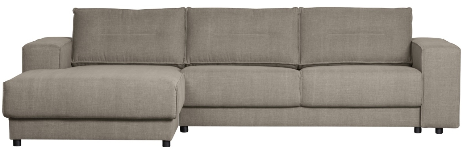 Chaiselongue Randy aus Leinenstoff Links, Taupe Bild 1