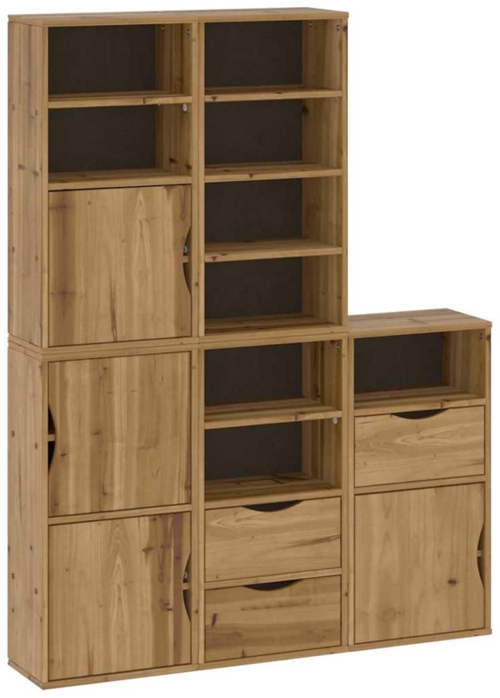 vidaXL Beistellschränke 5 Stk. ODDA 40x24x79 cm Massivholz Kiefer 3365360 Bild 1