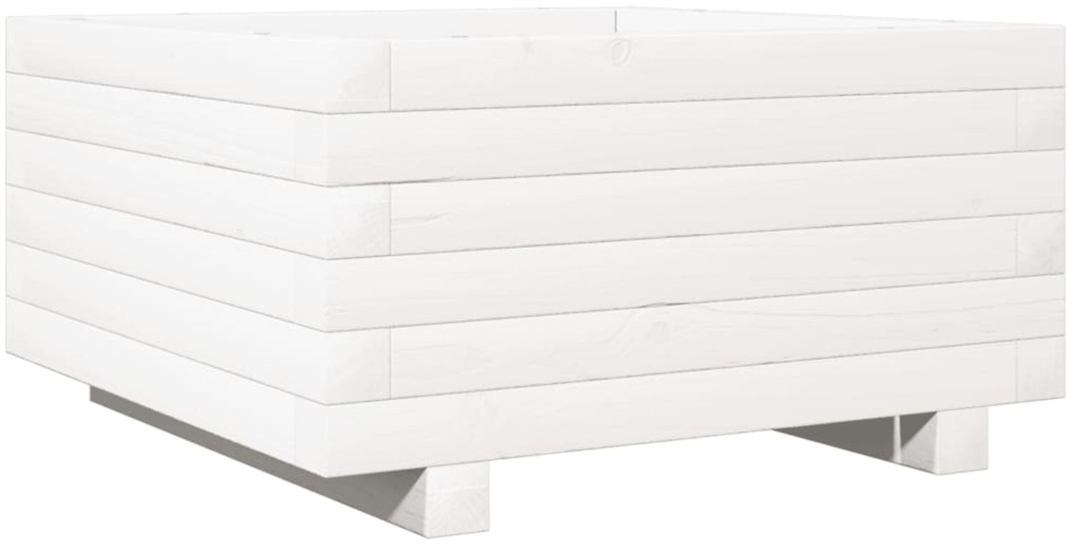 vidaXL Pflanzkübel Weiß 50x50x26,5 cm Massivholz Kiefer 847294 Bild 1