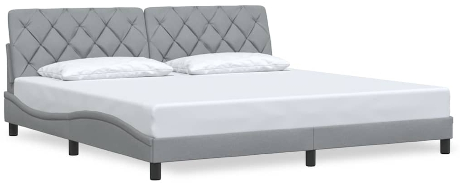 vidaXL Bettgestell ohne Matratze Hellgrau 200x200 cm Stoff 3310622 Bild 1