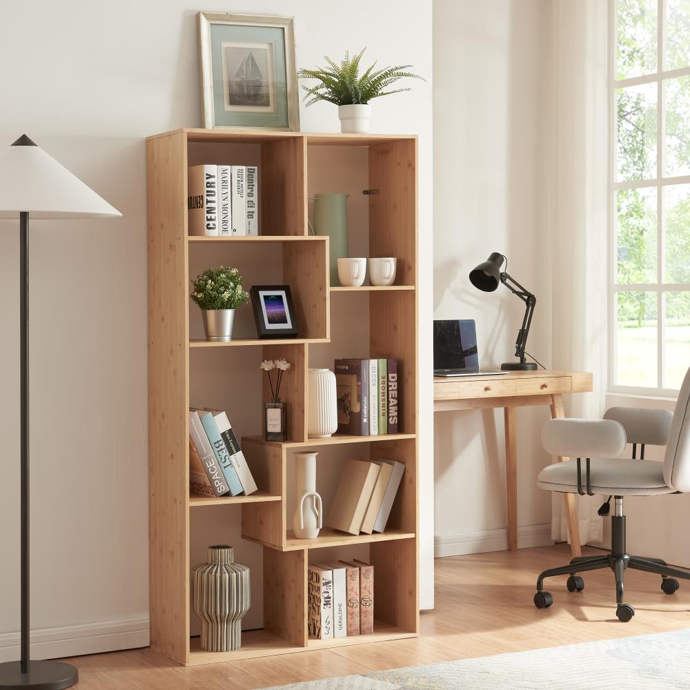 Bücherregal Hå Bambus 160x80x30cm Natur [en. casa] Bild 1