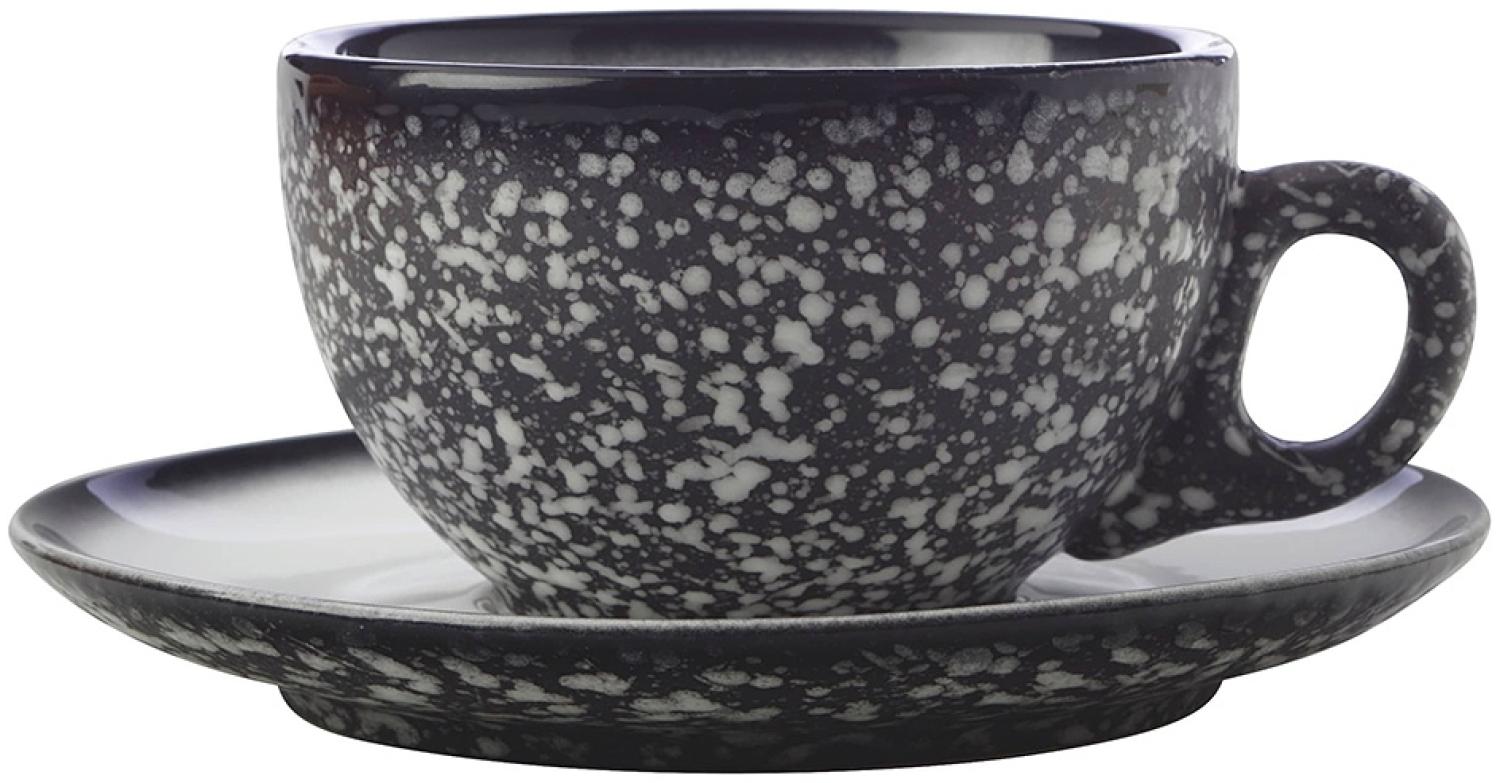 Maxwell & Williams AX0358 CAVIAR GRANITE Tasse mit Untertasse, Premium-Keramik Bild 1