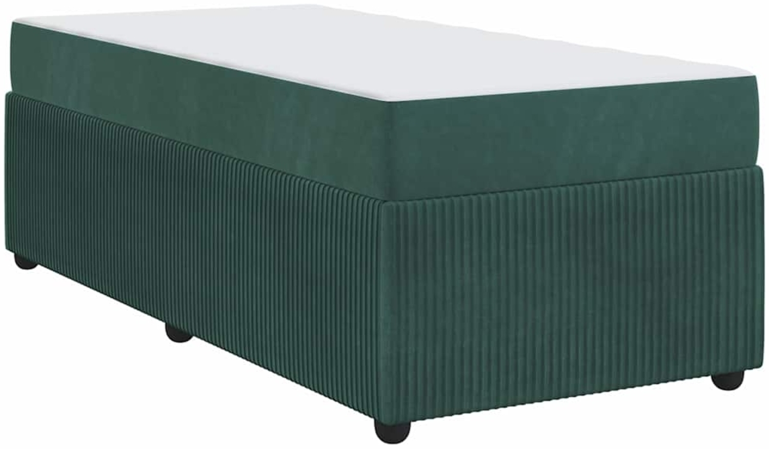 vidaXL Bettrahmen mit Matratze Dunkelgrün 90 x 190 cm Stoff 3398337 Bild 1