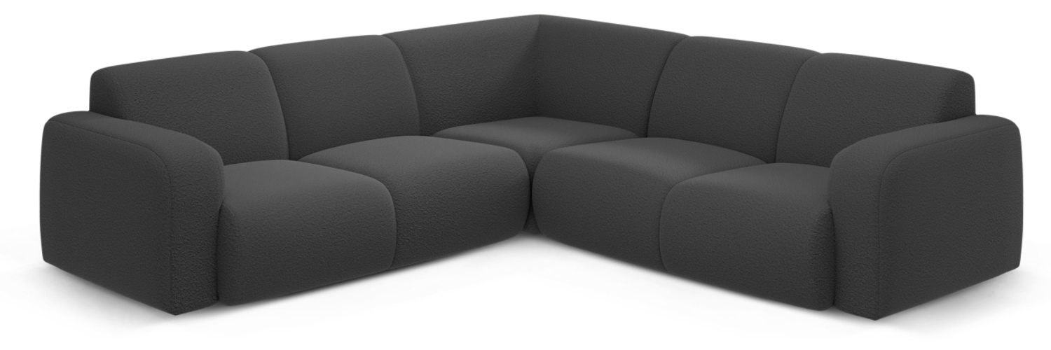 Micadoni Ecksofa Molino 5-Sitzer Boucle Baloo Dunkelgrau Bild 1