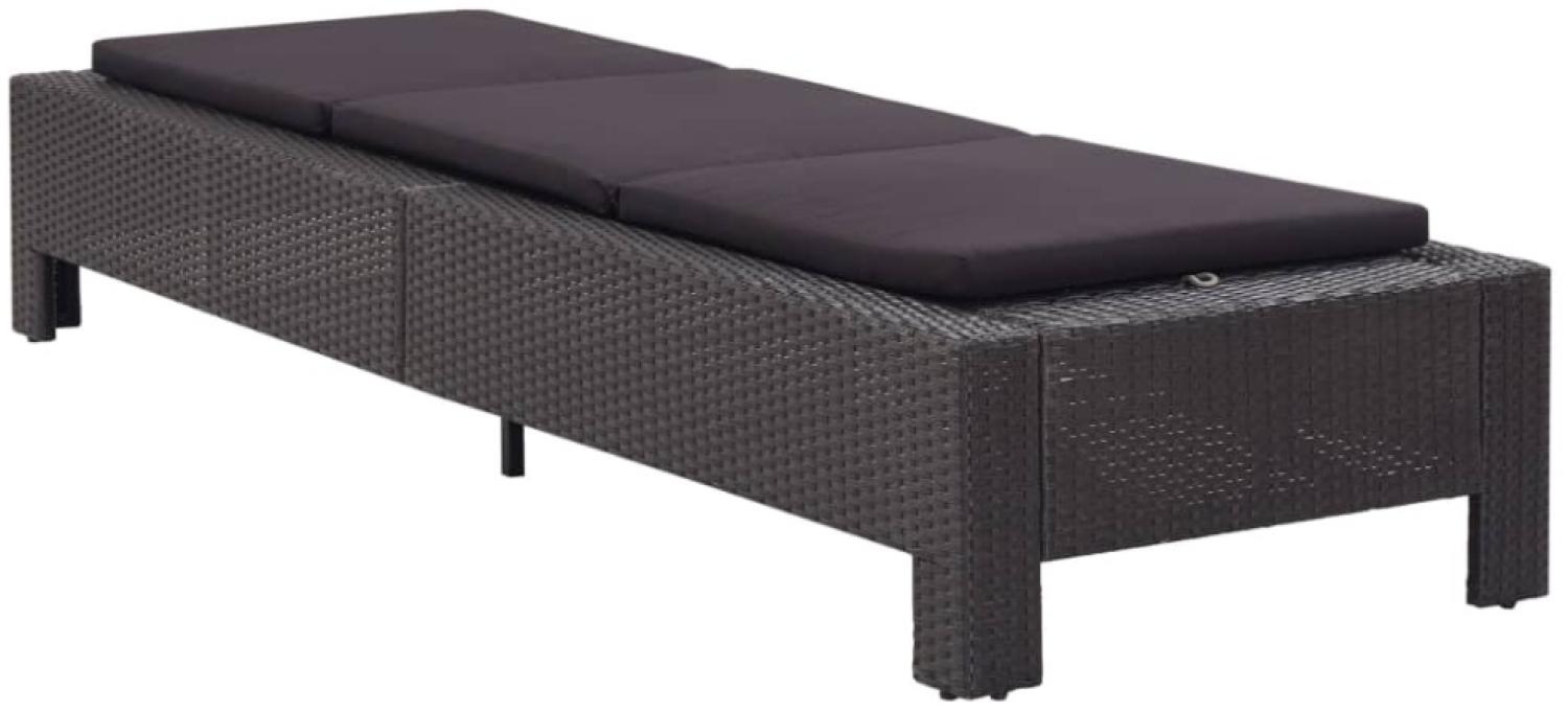 vidaXL Sonnenliege mit Auflage Schwarz Poly Rattan 46237 Bild 1