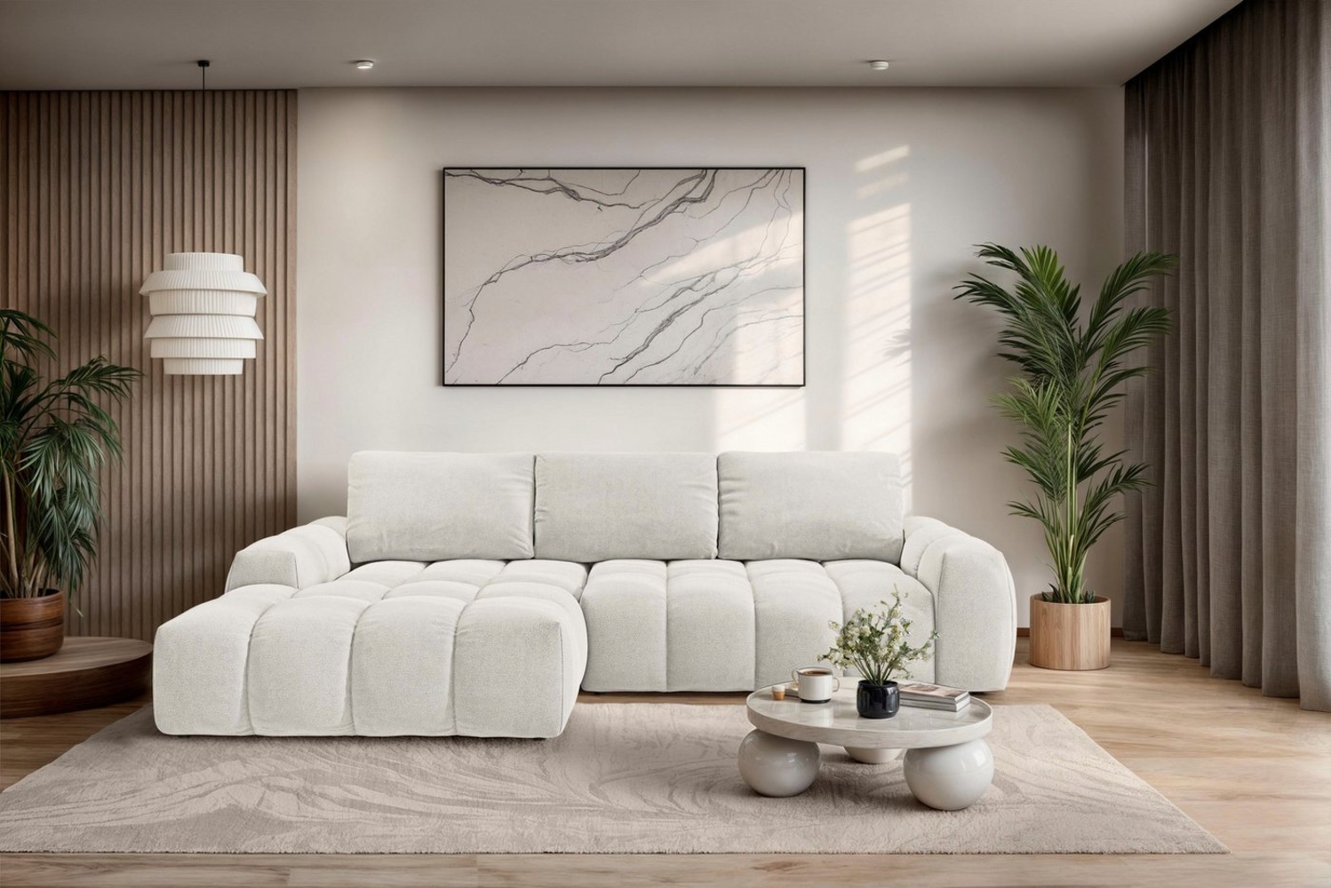 OTTO home Ecksofa AZITA klein optionale Schlafsofa mit Bettkasten, B/T/H: 270/166,5/84cm, L-Form mit Wellenunterfederung, Bubble-Optik Bild 1