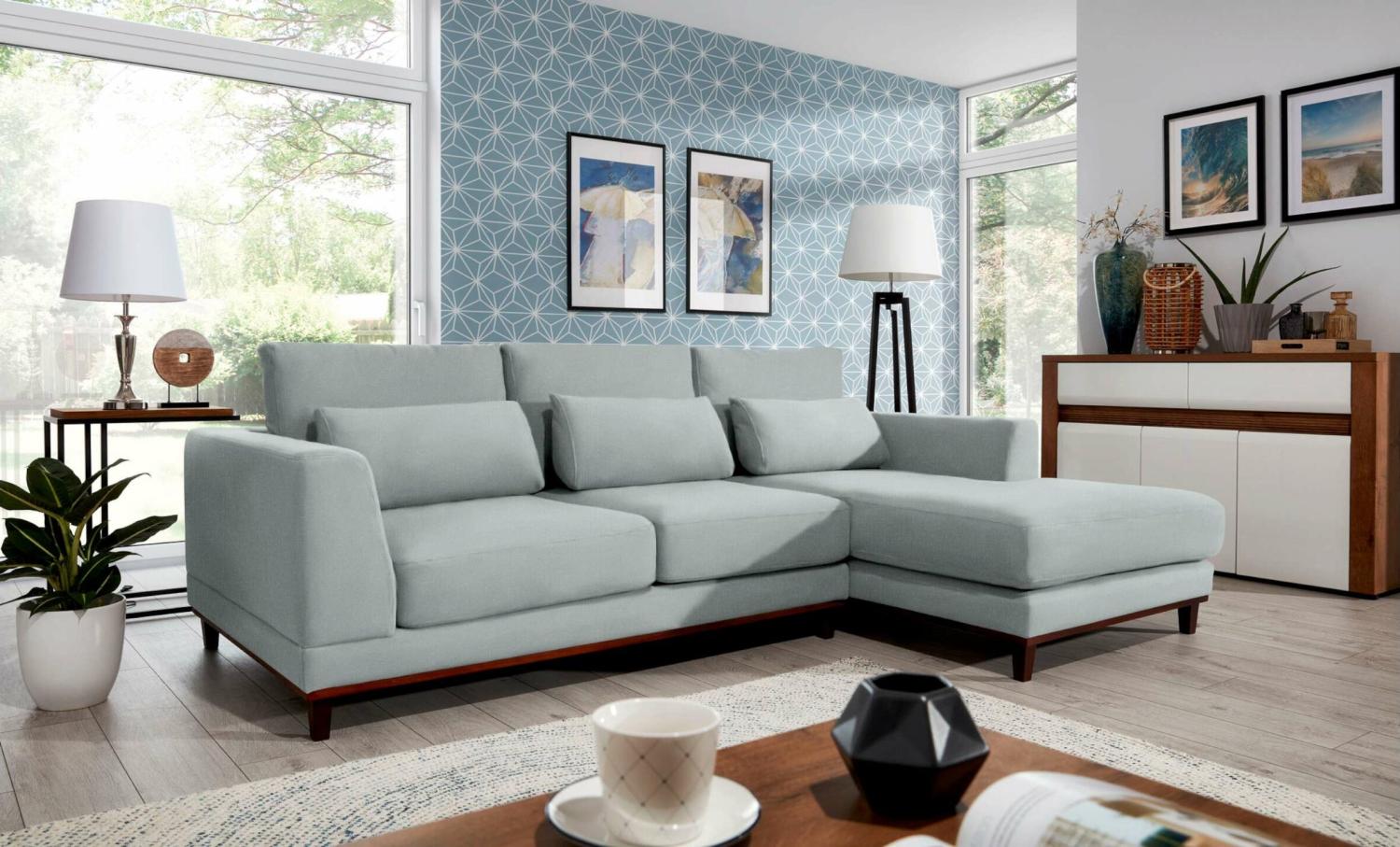 Stylefy Vivien Ecksofa Strukturstoff INARI Hellgrau Rechts Bild 1