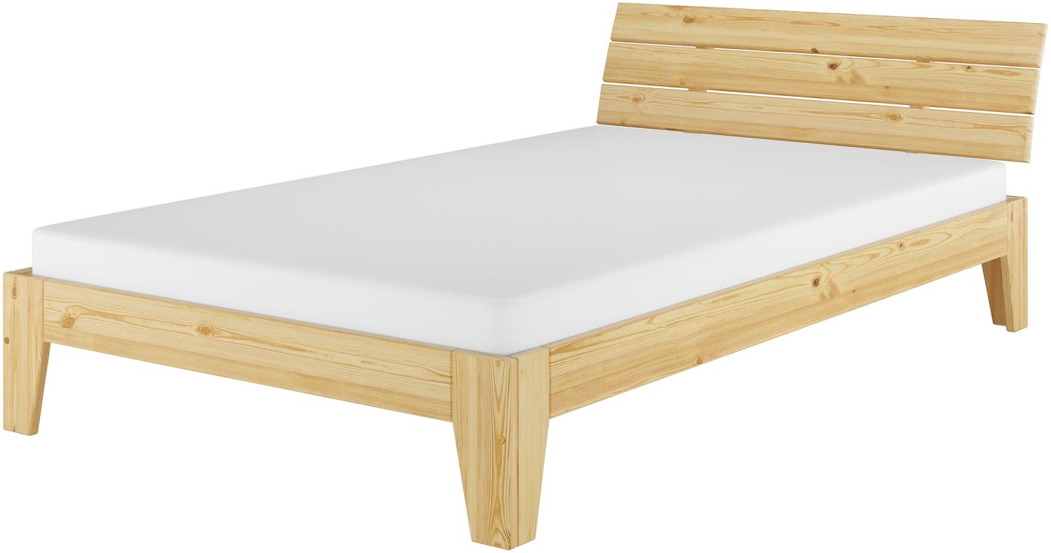 Erst-Holz Massivholzbett Kiefer natur Einzelbett Futonbett Jugendbett 120x200 Rollrost Matratze 60. 62-12 M Bild 1