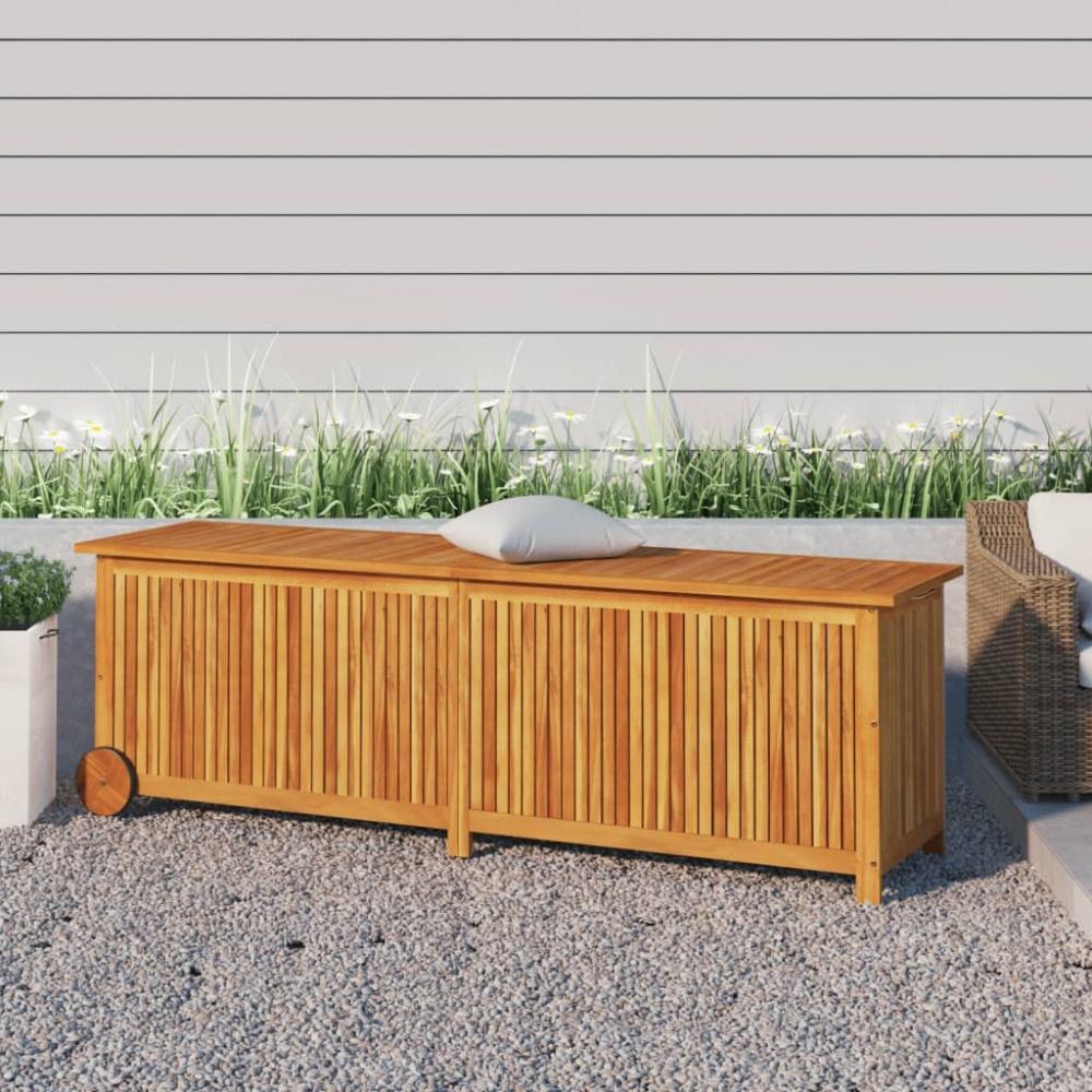 vidaXL Gartentruhe mit Rollen 150x50x58 cm Massivholz Akazie 319713 Bild 1