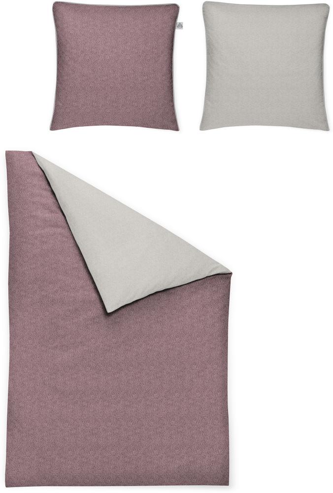 Irisette Elba Mako-Satin Bettwäsche 155x220 Fischgrät rosa mauve Wende 8350-60 Bild 1