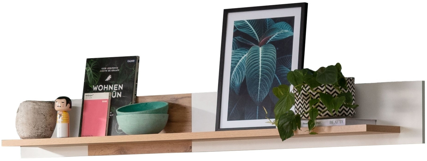 Wandboard LIV'IN Matera, Holzwerkstoff, Weiß, Holzfarben, 164 x 20 x 22 cm Bild 1