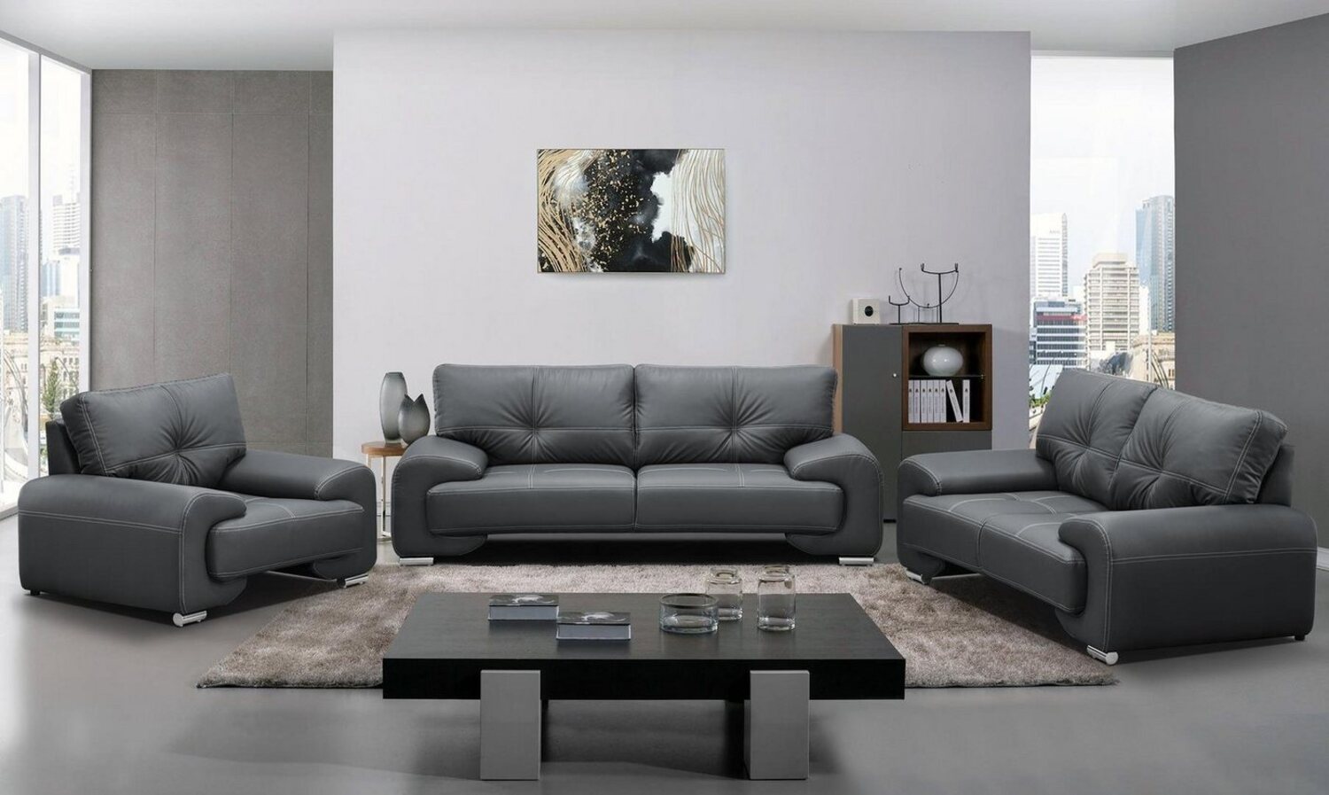 Beautysofa Big-Sofa Polstergarnitur Omega Set 3+2+1 Sofa Wohnzimmer Sofagarnitur, Die Lieferung beinhaltet die Lieferung in die Wohnung Bild 1