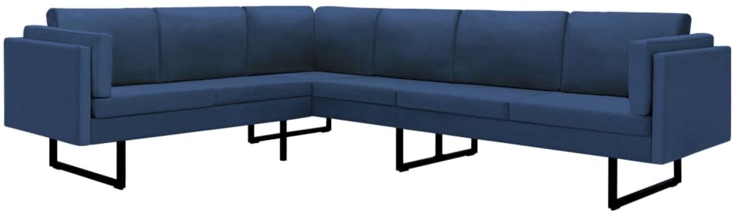 vidaXL Ecksofa Blau Stoff Bild 1