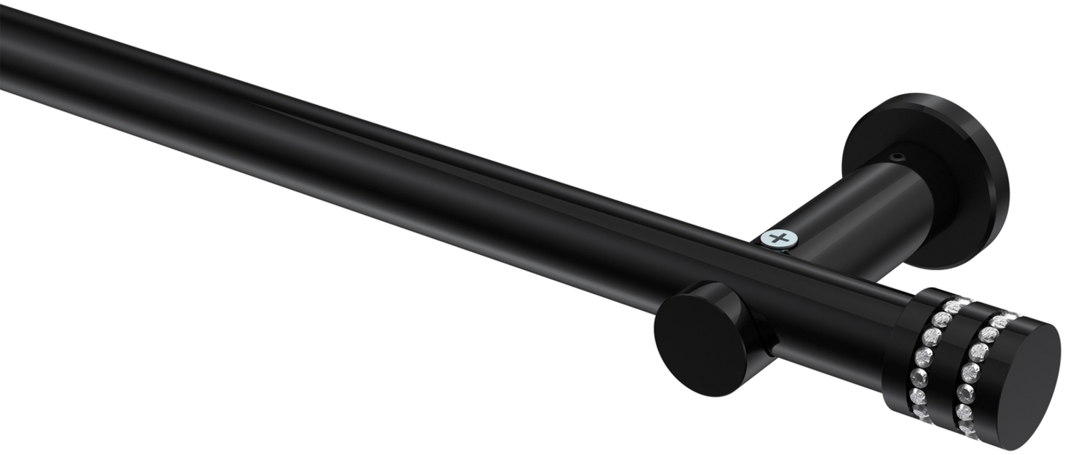 Gardinenstangen-Set Platon Estana 160 cm, 1-läufig (ohne Ringe), 20 mm Ø Schwarz Bild 1