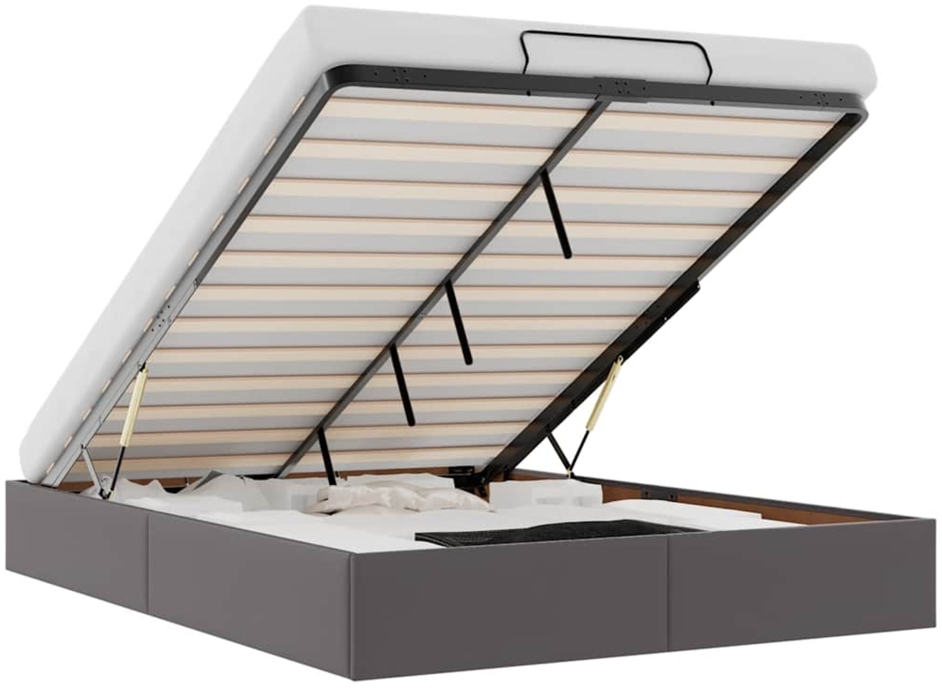 vidaXL Ottoman-Bett ohne Matratze Grau 140x200 cm Kunstleder 3310807 Bild 1