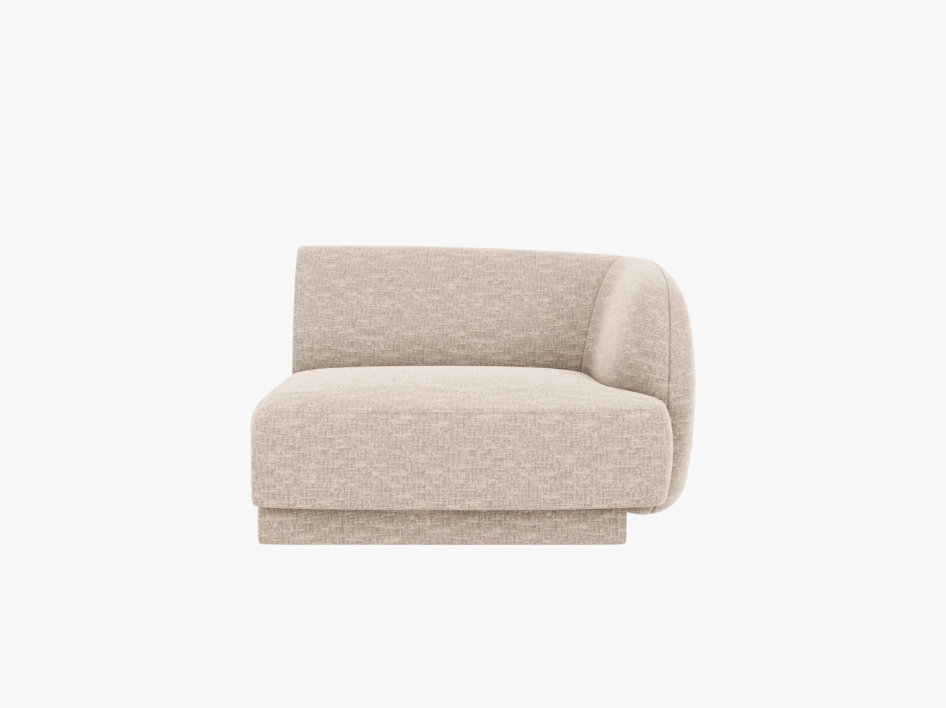 Micadoni Eckmodul Miley 1-Sitzer Chenille Beige Rechts Bild 1