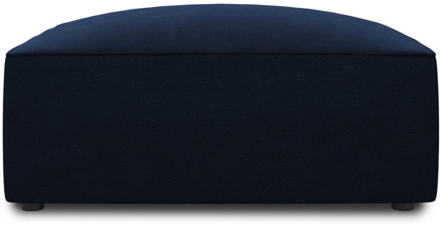 Micadoni Samtstoff Pouf Hocker Ruby | Bezug Royal Blue | Beinfarbe Black Plastic Bild 1