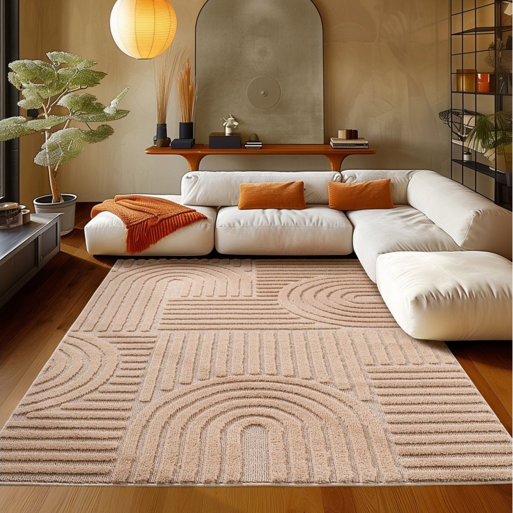 Teppium Designteppich Boho-Design, Rechteckig, Höhe: 20 mm, Teppich Wohnzimmer Boho Design 3D Optik Skandinavische Stil Bild 1