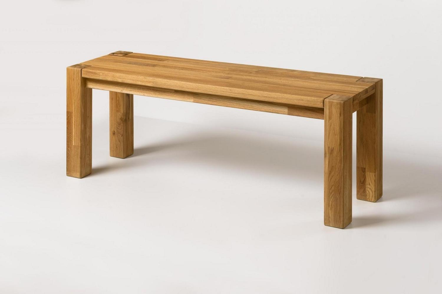 Esszimmerbank 140cm 'Bremen' Wildeiche massiv Bild 1