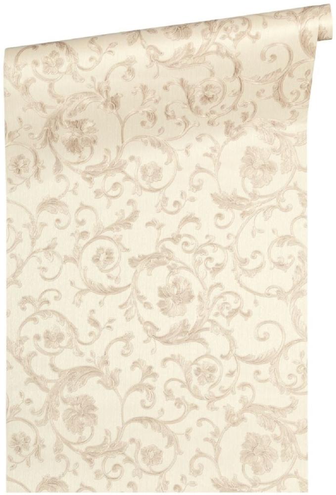 Versace Designer Barock Vliestapete Butterfly Barocco 343263 Beige / Silber - Design Tapete - Luxus Tapete Bild 1