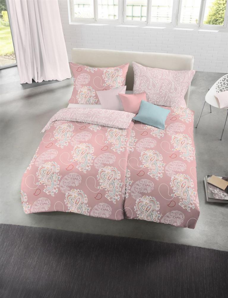 Fleuresse Mako-Satin Bettwäsche 135x200 Wende Paisley rosa 114108-4 Bild 1