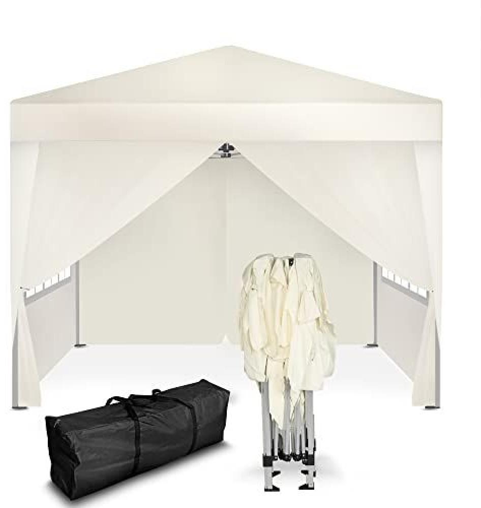 Faltpavillon 3x3m - wasserdicht - mit 4 Seitenteilen, champagner Bild 1