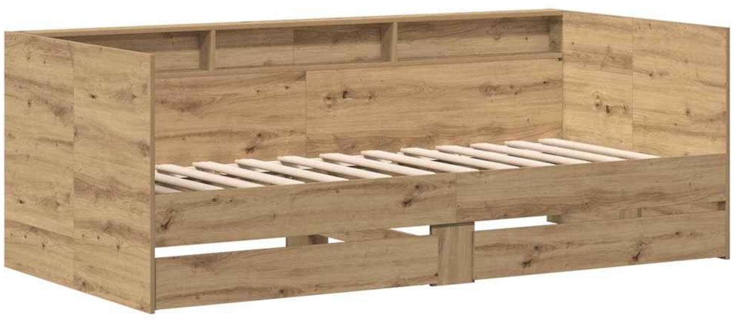 vidaXL Tagesbettgestell mit Schubladen Eiche handwerklich 75 x 190 cm 3334006 Bild 1