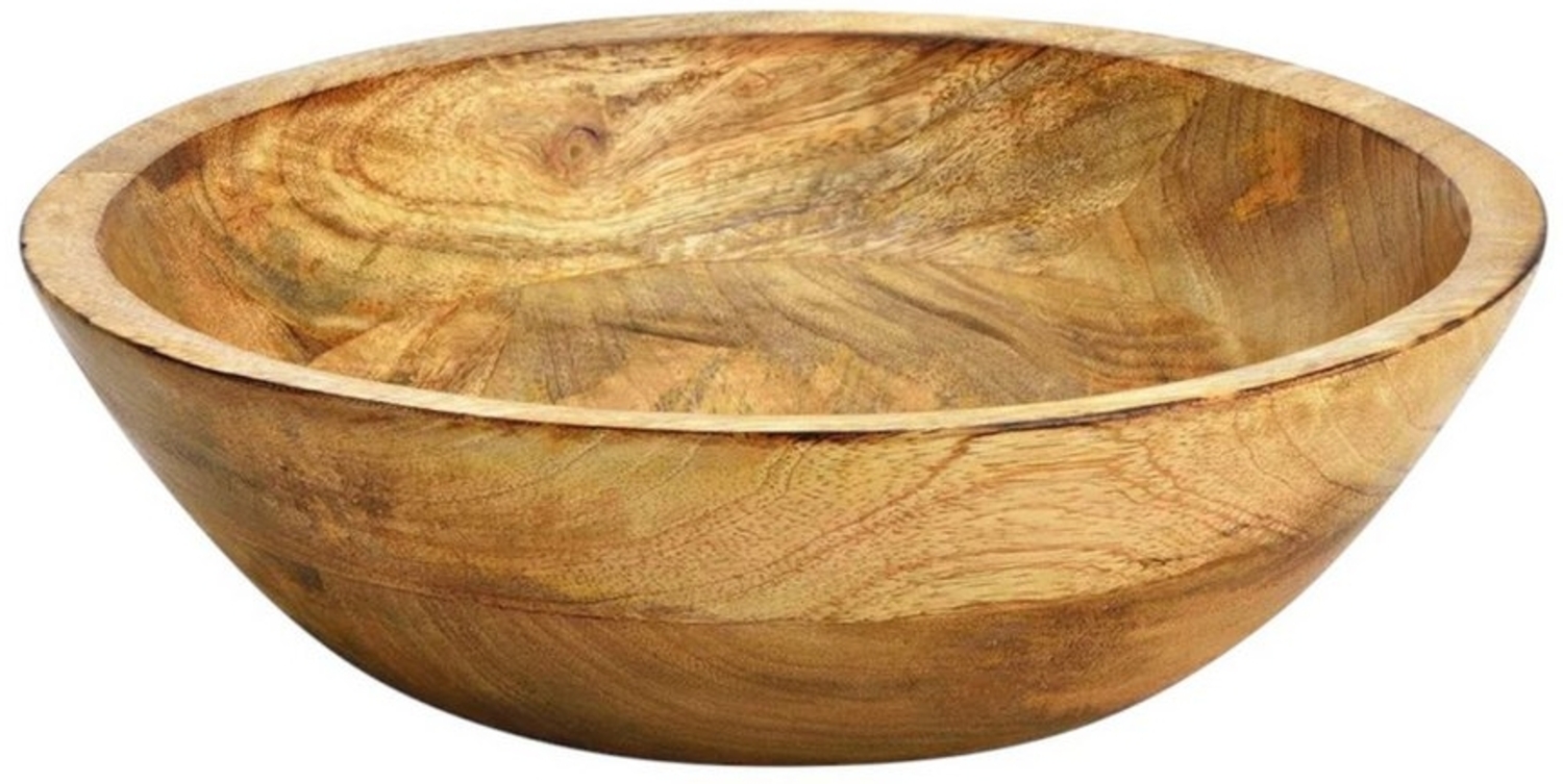 Macosa Home Dekoschale Holzschale Mangoholz 2 cm Holz modern rund Obstschale Deko Schale (rund, Mangoholzdeko Mangoholzschale), Tischdekoration Fruchtschale Obstkorb Bild 1