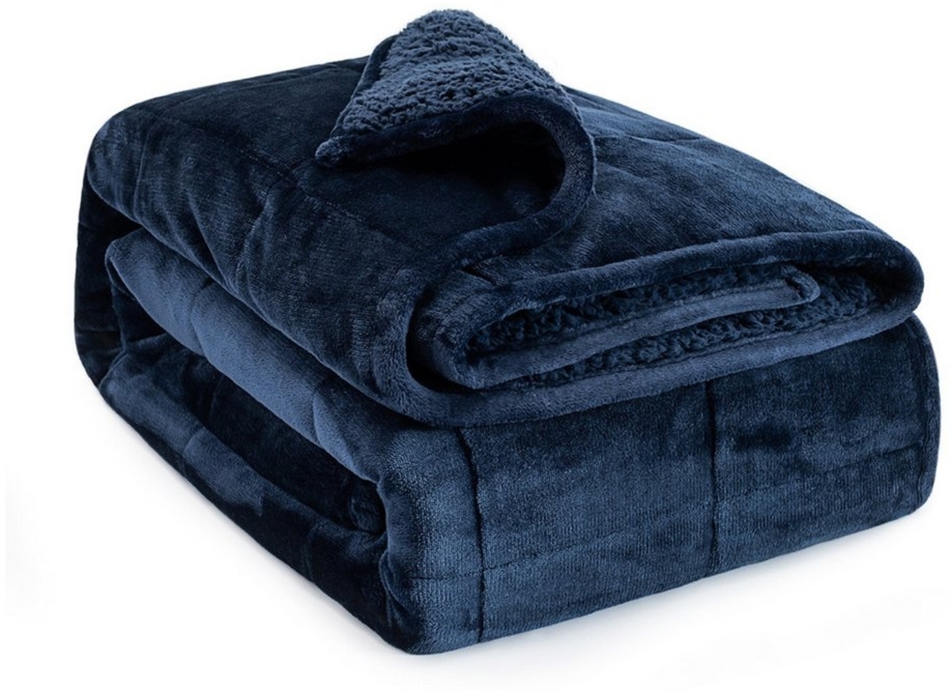 SiviO Gewichtsdecke Luxuriöse Sherpa-Fleece-Decke für Erwachse, Bezug: Flanell Sherpa, Blau, 120*180,7kg Bild 1