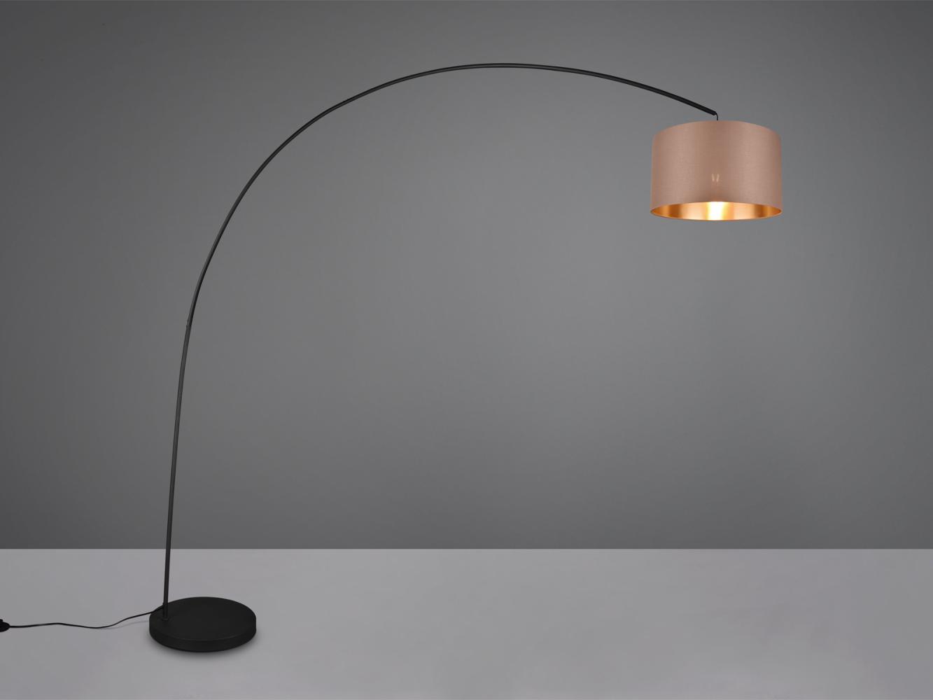 TRIO Leuchten LED Bogenlampe, Dimmfunktion, LED wechselbar, Warmweiß, Bauhaus Bogen-stehlampe Esstisch gebogen, dimmbar, Höhe 210cm, Taupe Bild 1