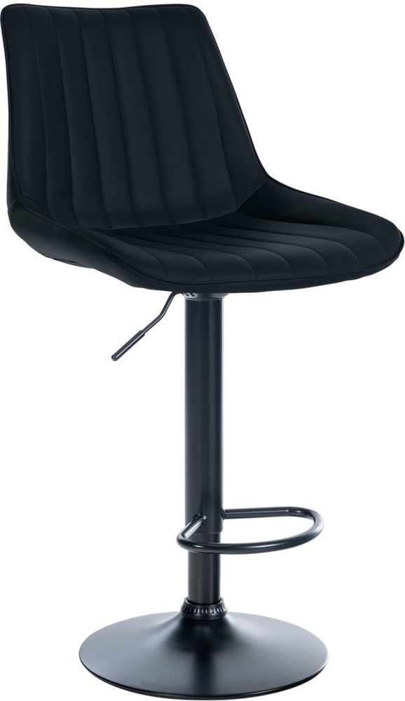 DELUKE® Barhocker RIO - Schwarz, Kunstleder, Schwarz Barhocker mit Lehne Barstuhl Tresenhocker Tresenstuhl Kneipenhocker Kneipenstuhl Bild 1