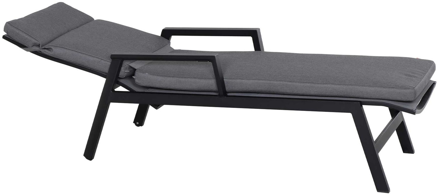 Gartenliege MONDO Acarna, Aluminium, Grau, Schwarz, 70 x 110 x 149 cm Bild 1