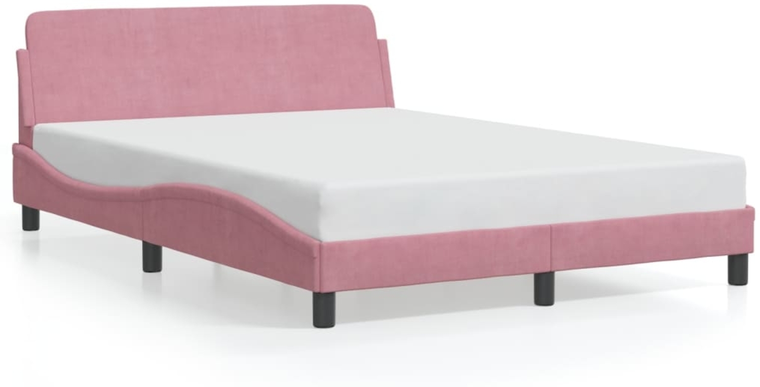 vidaXL Bettgestell mit Kopfteil "Dover" Rosa 140x190 cm Samt 373177 Bild 1