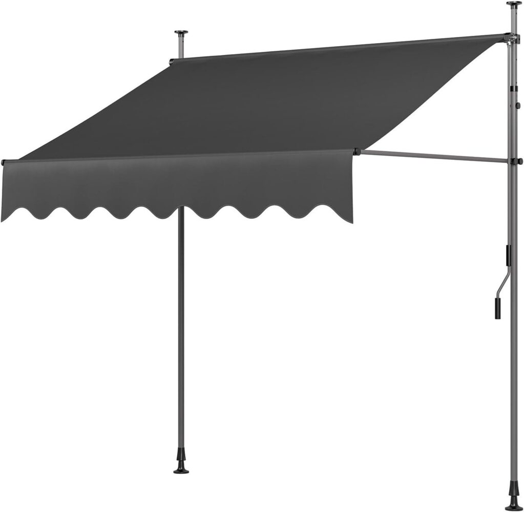 TLGREEN Klemmmarkise,Balkonmarkise,Sonnenschutz mit Handkurbel, UV-Beständig,Höhenverstellbar Bild 1
