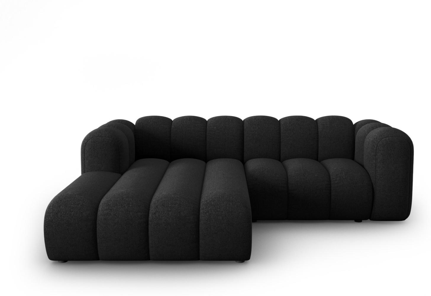 Micadoni Modulares Ecksofa Lupine 3-Sitzer Links Chenille Schwarz Bild 1