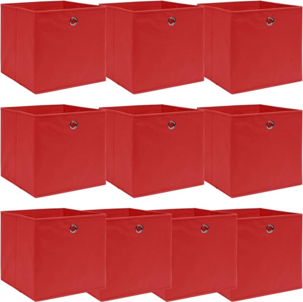 vidaXL Aufbewahrungsboxen 10 Stk. Rot 32x32x32 cm Stoff 288363 Bild 1