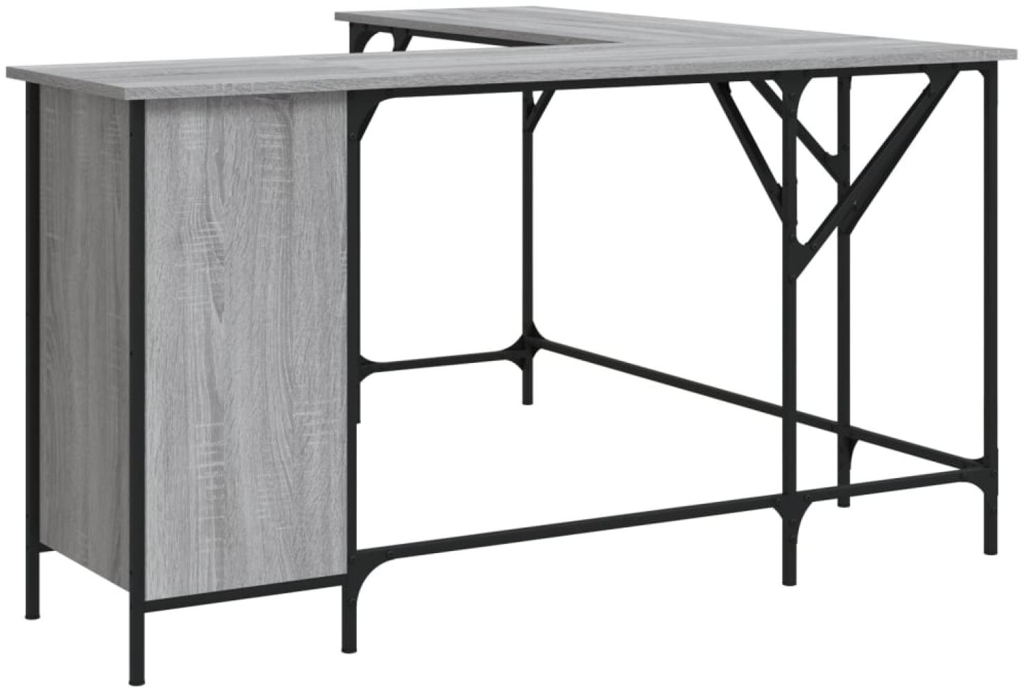 vidaXL Schreibtisch Grau Sonoma 141x141x75 cm Holzwerkstoff 837600 Bild 1
