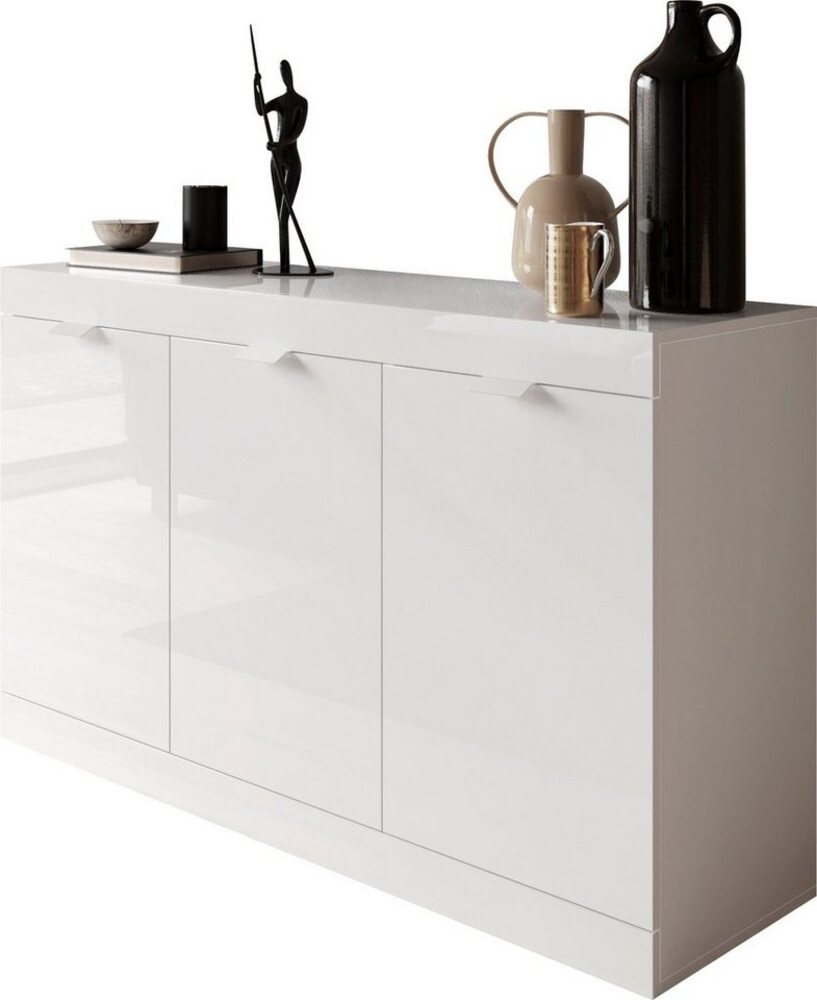 INOSIGN Sideboard Slim, Breite 136 cm, weiß Hochglanz Lack Bild 1