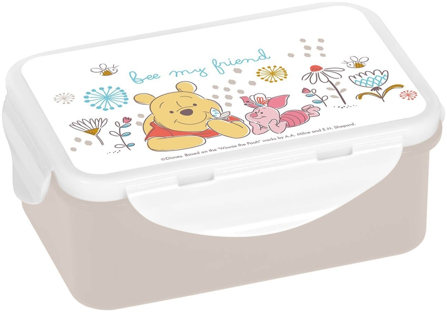 Geda Labels GmbH Lunchbox Winnie Pooh bee my friend, PP, (1-tlg), Grau, 16x10,5x6,5cm, spülmaschinengeeignet Bild 1