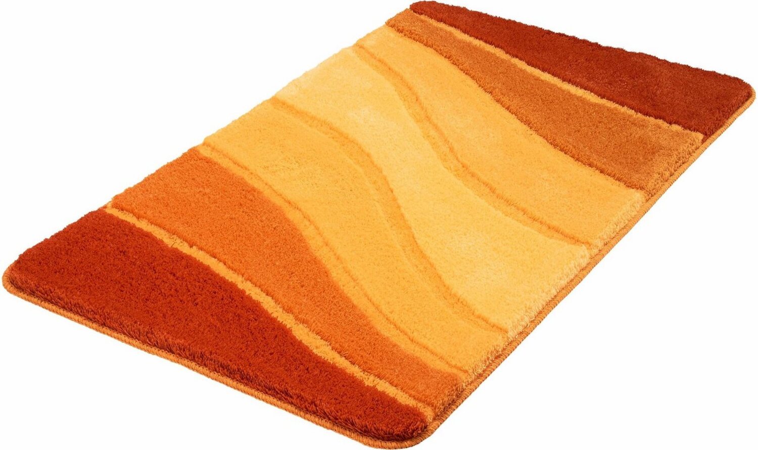 MEUSCH Badematte Ocean, Höhe 23 mm, rutschhemmend beschichtet, fußbodenheizungsgeeignet, Kunstfaser, rechteckig, Badteppich, Wellen Design, mit Farbverlauf, Hoch-Tief Effekt, waschbar Bild 1