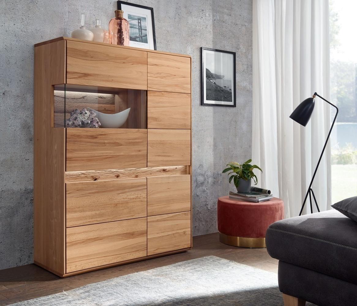 Highboard links 103x152cm "Berlin" Kernbuche geölt Bild 1