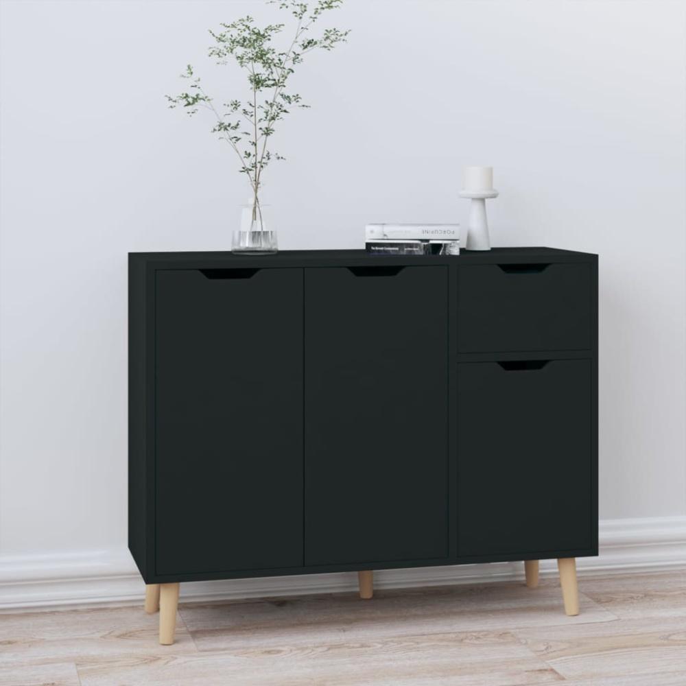 vidaXL Sideboard Schwarz 90x30x72 cm Holzwerkstoff 326814 Bild 1