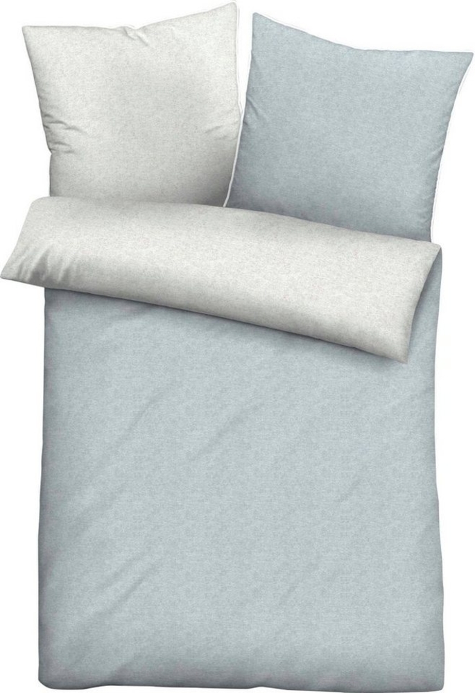 biberna Melange-Flanell Bettwäsche 0840500 MELANGE UNI, ciel, 1x 155x200 cm + 1x 80x80 cm Bild 1
