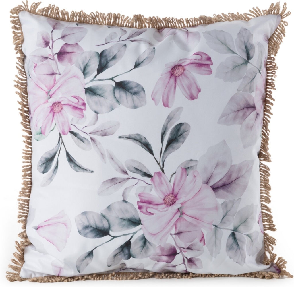 Kissenbezug Garten Wassefest Outdoor 30B 45X45 weiß rosa Bild 1