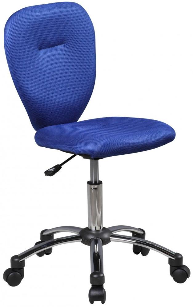 Kinder-Schreibtischstuhl PRAG für Kinder ab 6 mit Lehne Rollen Kinder-Drehstuhl Kinder-Bürostuhl ergonomisch höhenverstellbar Jugendstuhl für Mädchen Jungen Blau Kinderzimmerstuhl Bild 1