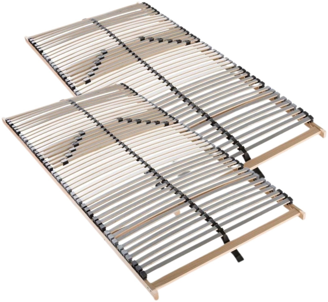 Lattenrost 200x200, Lattenrahmen aus Buche, 7 Komfortzonen, 42 Latten, Federholzrahmen Made in Germany, Lattenrost Selbstmontage, Traglast 150Kg Bild 1